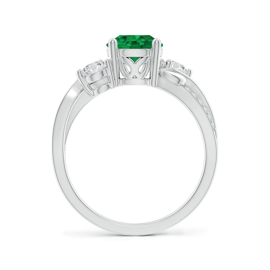 7mm AAA Emerald and Diamond Twisted Vine Ring in P950 Platinum side 199