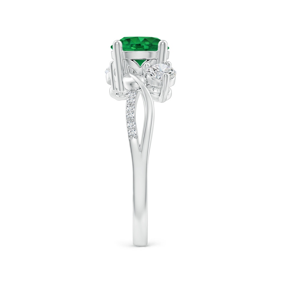 7mm AAA Emerald and Diamond Twisted Vine Ring in P950 Platinum side 299