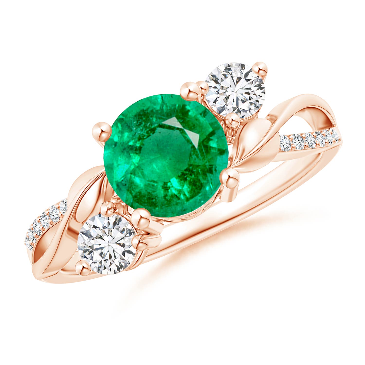 AAA - Emerald / 1.58 CT / 14 KT Rose Gold