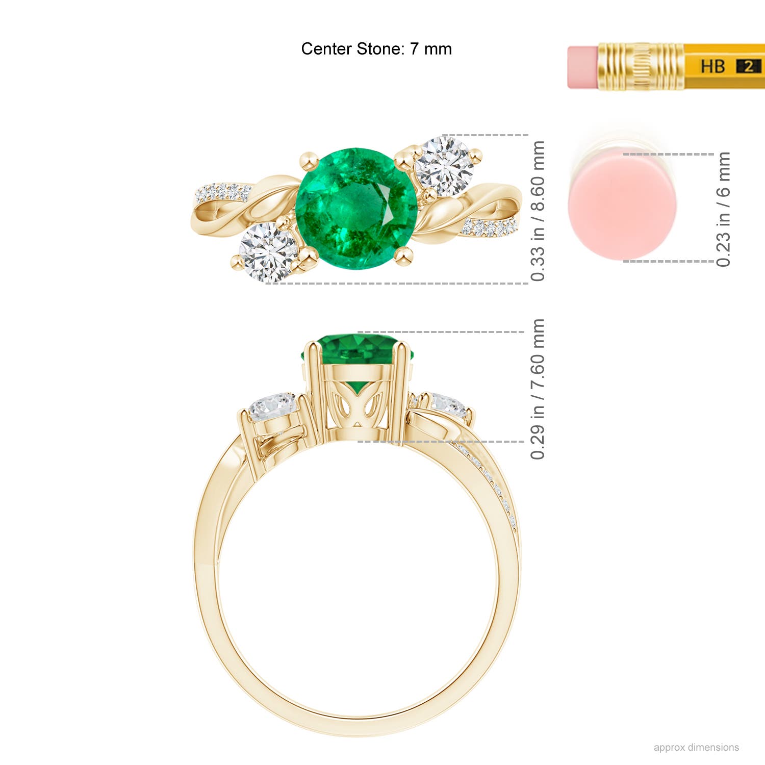 AAA - Emerald / 1.58 CT / 14 KT Yellow Gold