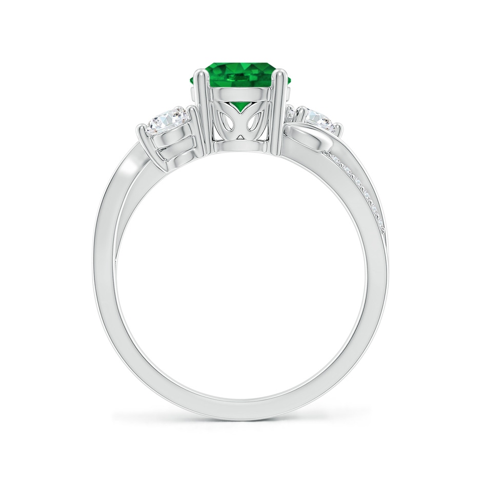 7mm AAAA Emerald and Diamond Twisted Vine Ring in P950 Platinum side 199