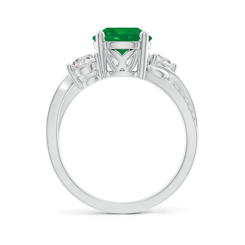 8mm AA Emerald and Diamond Twisted Vine Ring in P950 Platinum side 199