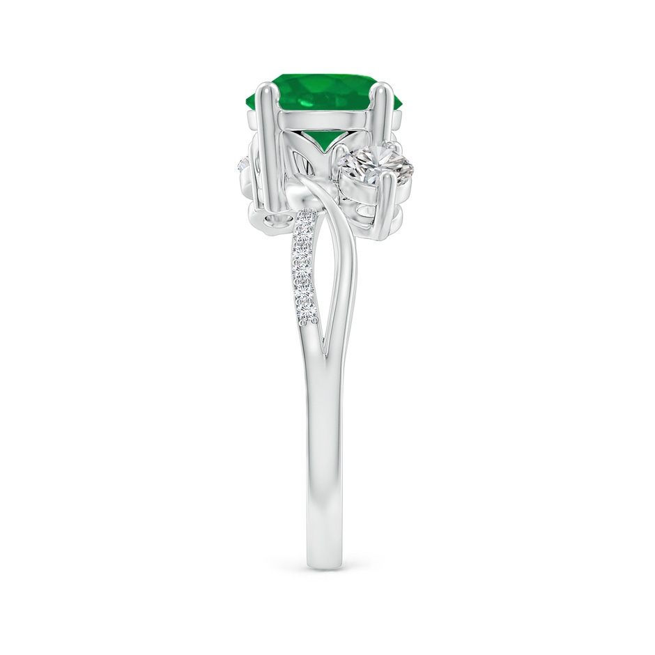 8mm AA Emerald and Diamond Twisted Vine Ring in P950 Platinum side 299
