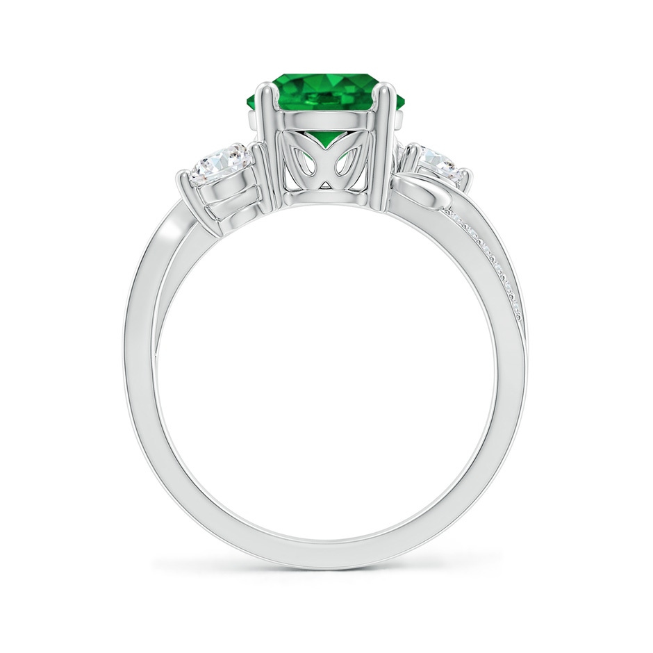 8mm AAAA Emerald and Diamond Twisted Vine Ring in P950 Platinum side 199