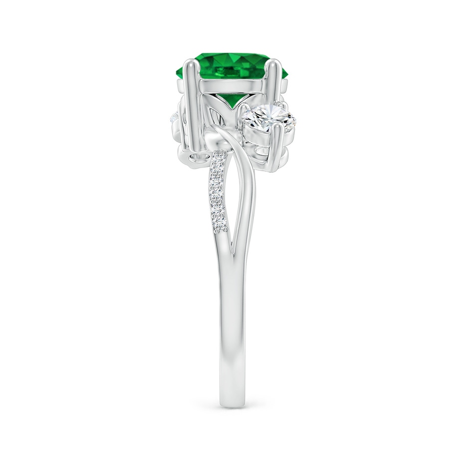8mm AAAA Emerald and Diamond Twisted Vine Ring in P950 Platinum side 299