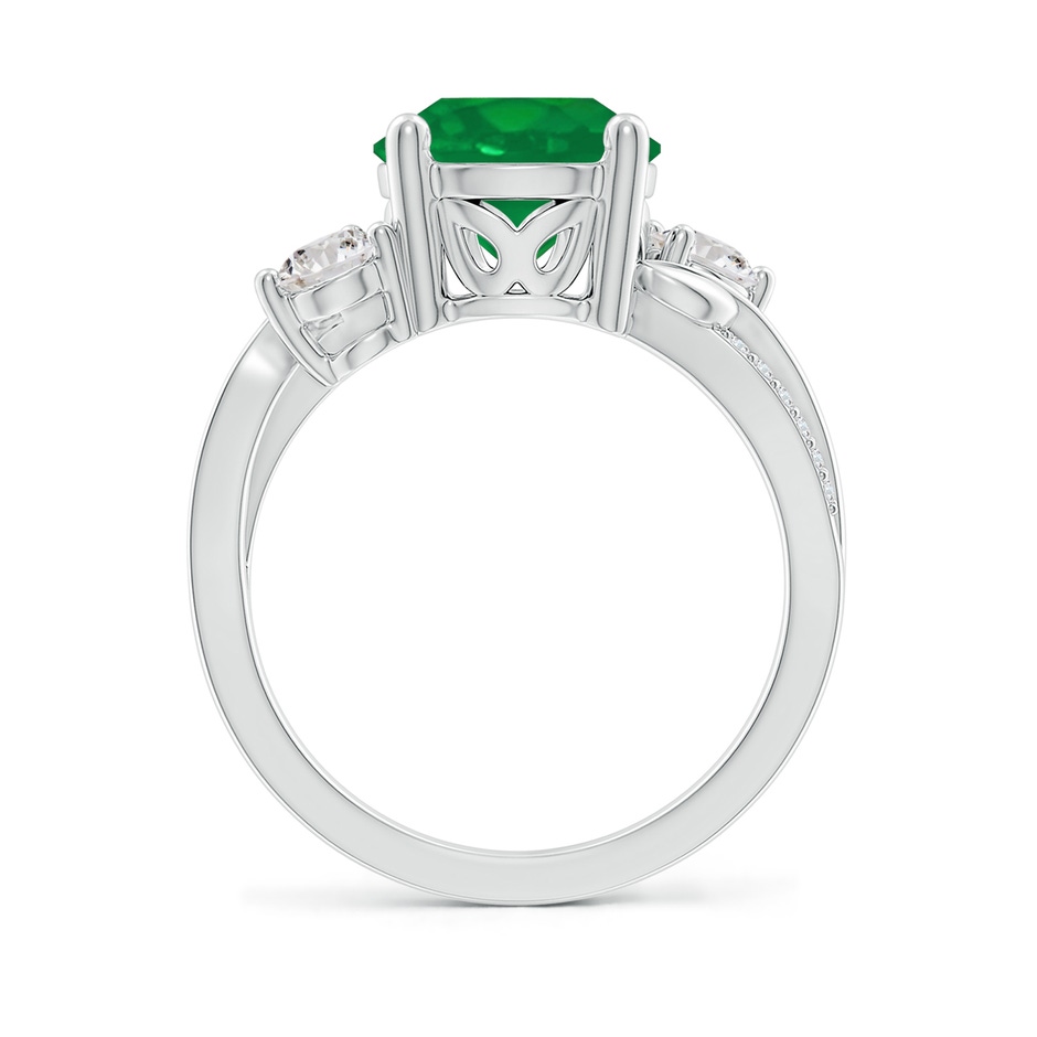 9mm AA Emerald and Diamond Twisted Vine Ring in P950 Platinum side 199