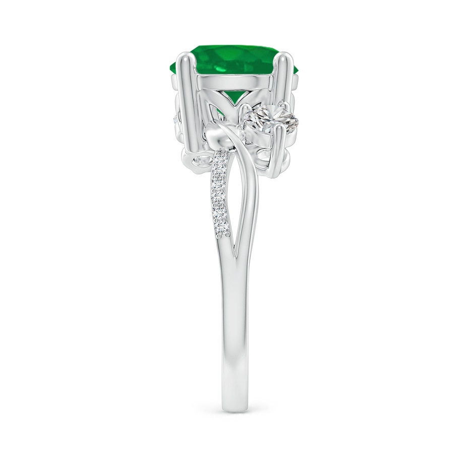 9mm AA Emerald and Diamond Twisted Vine Ring in P950 Platinum side 299
