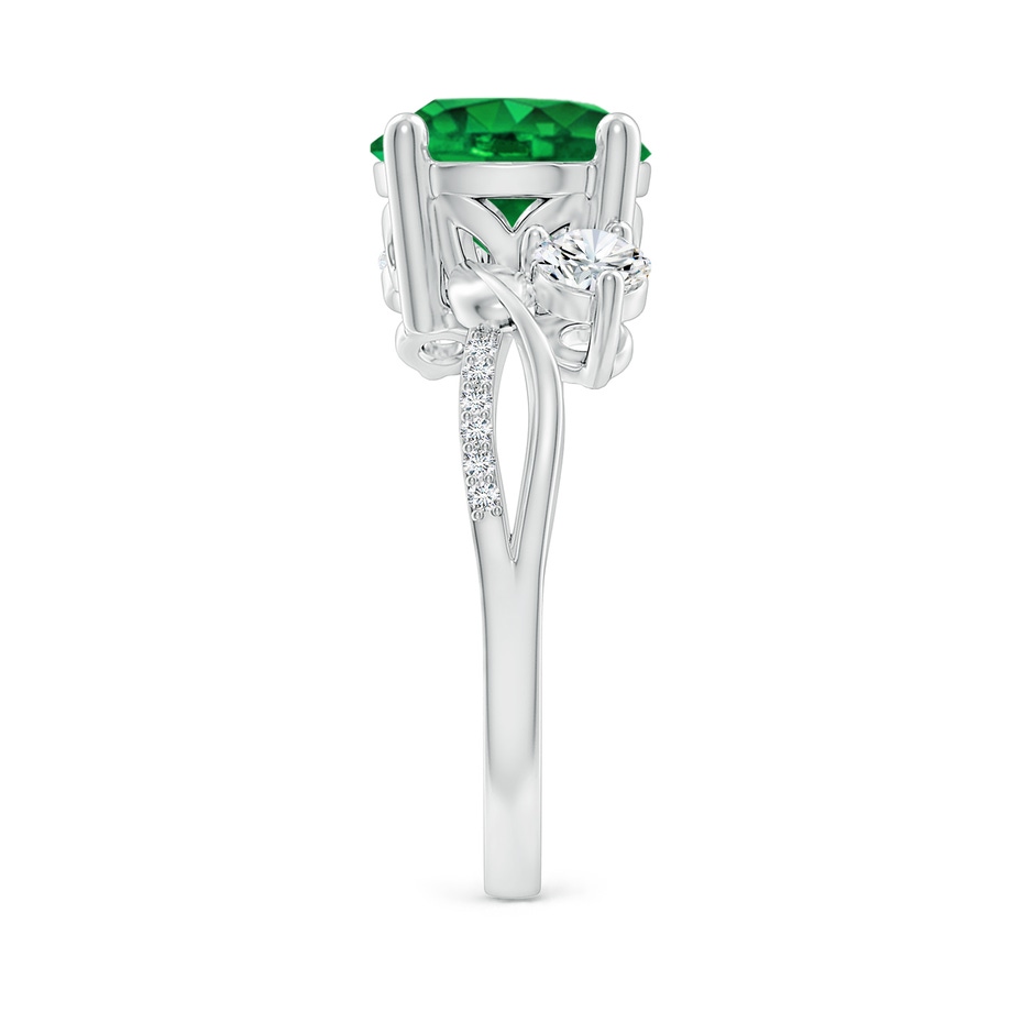 9mm AAAA Emerald and Diamond Twisted Vine Ring in P950 Platinum side 299