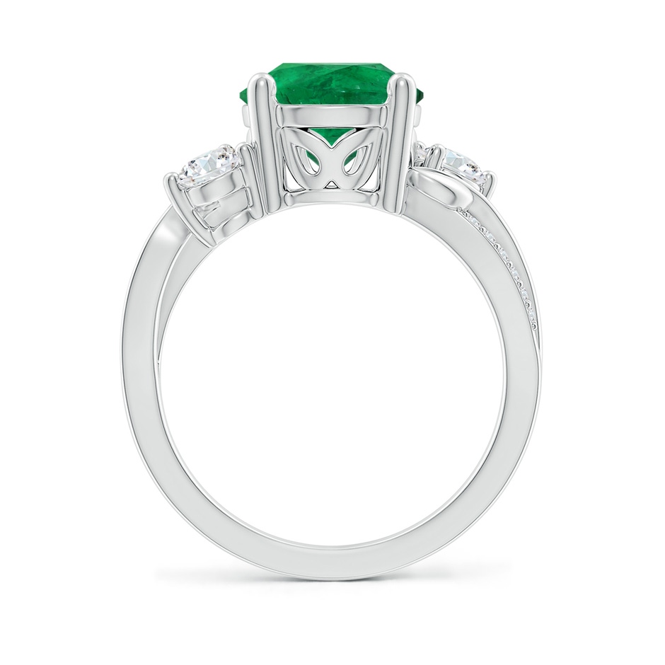 8.78-8.89x5.90mm AAA GIA Certified Round Emerald Twisted Vine Ring with Diamonds in 18K White Gold side 199