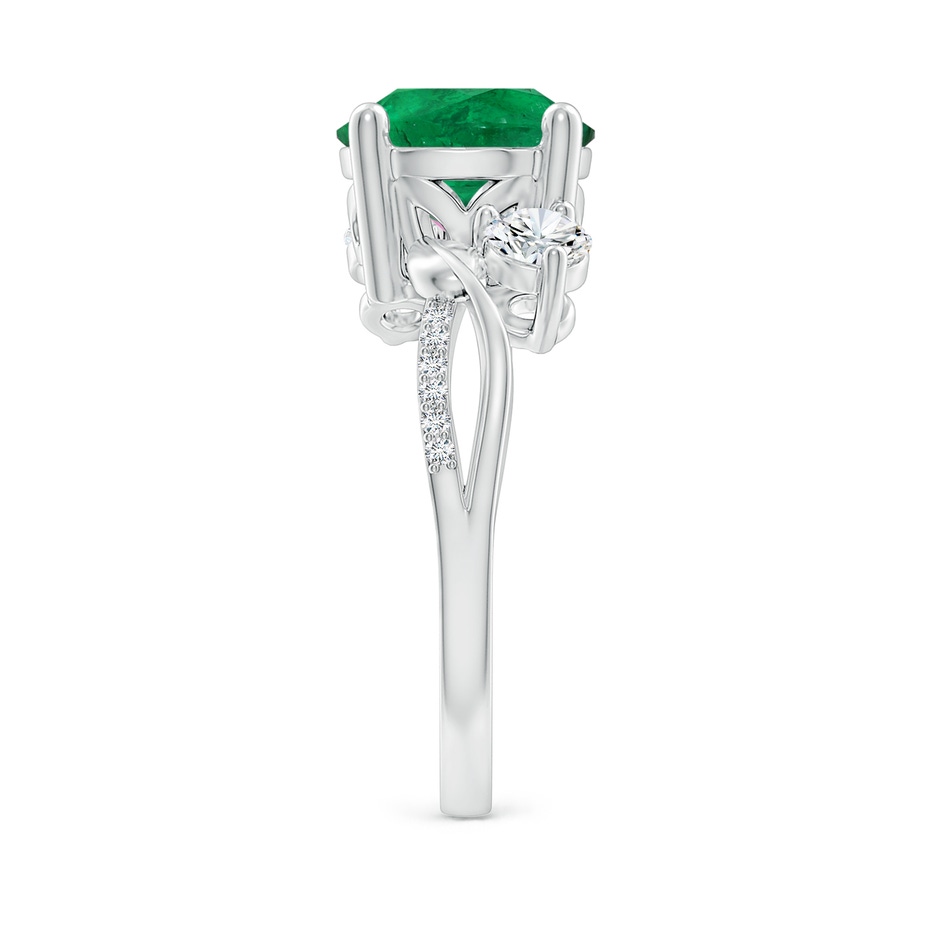 8.78-8.89x5.90mm AAA GIA Certified Round Emerald Twisted Vine Ring with Diamonds in 18K White Gold side 399