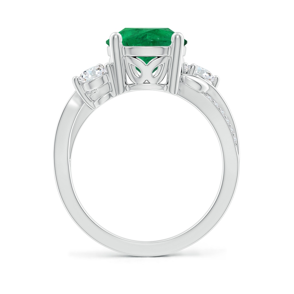 8.78-8.89x5.90mm AAA GIA Certified Round Emerald Twisted Vine Ring with Diamonds in White Gold - side 199