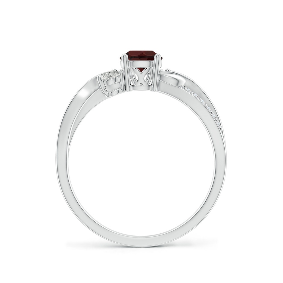 5mm A Garnet and Diamond Twisted Vine Ring in White Gold side 199