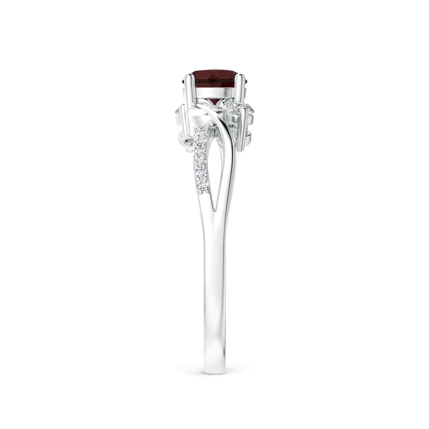 A - Garnet / 0.8 CT / 14 KT White Gold