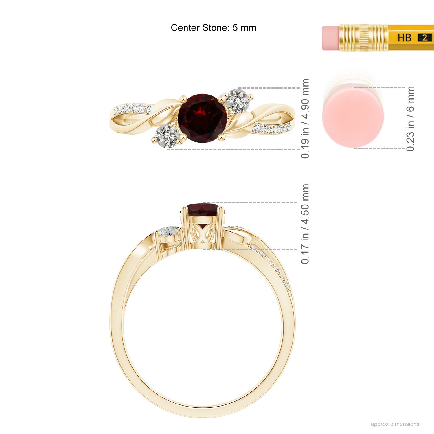 A - Garnet / 0.8 CT / 14 KT Yellow Gold