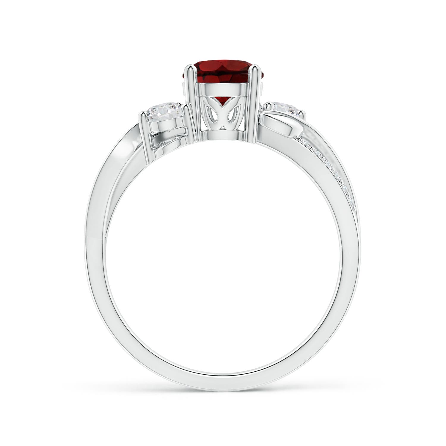 AAA - Garnet / 1.27 CT / 14 KT White Gold