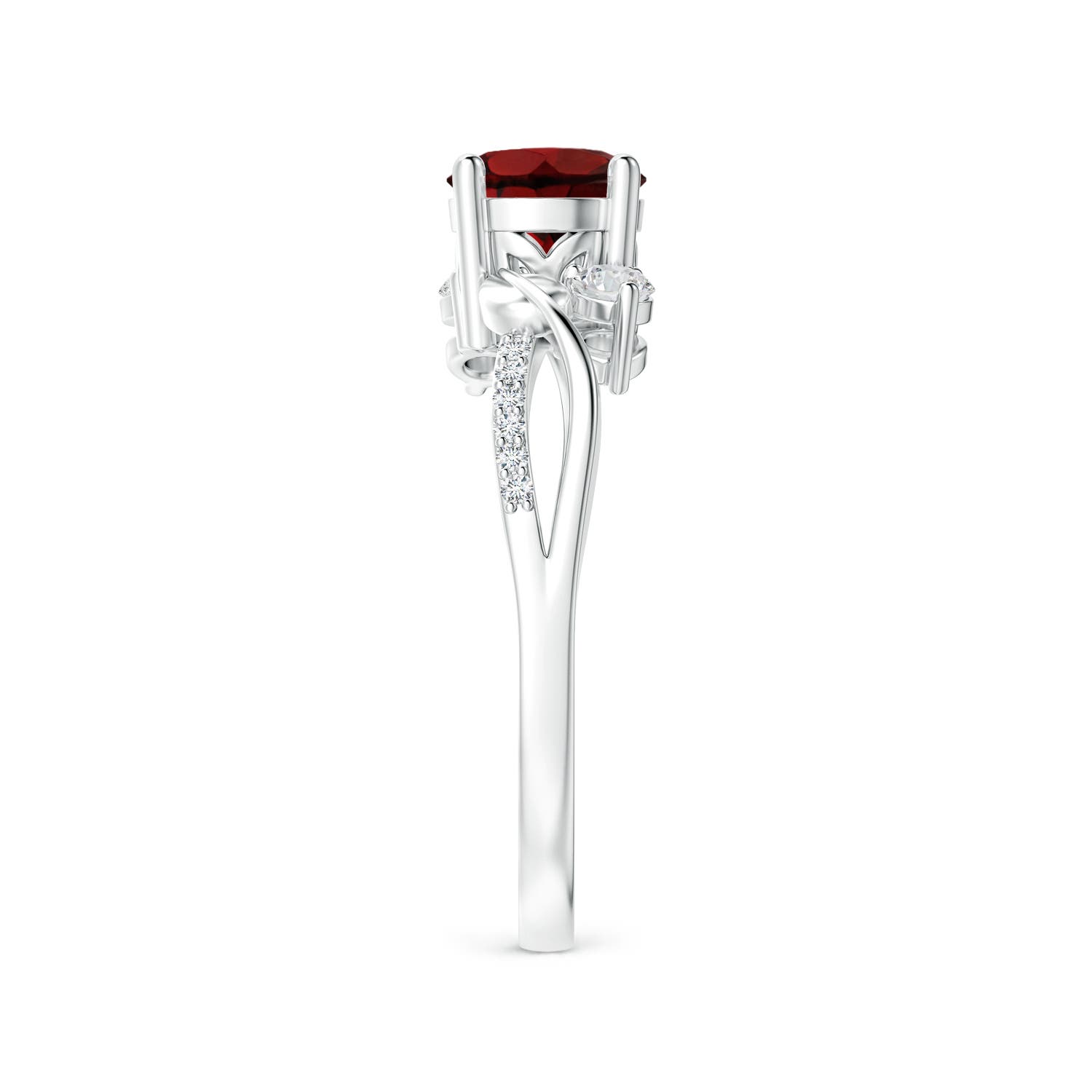 AAA - Garnet / 1.27 CT / 14 KT White Gold