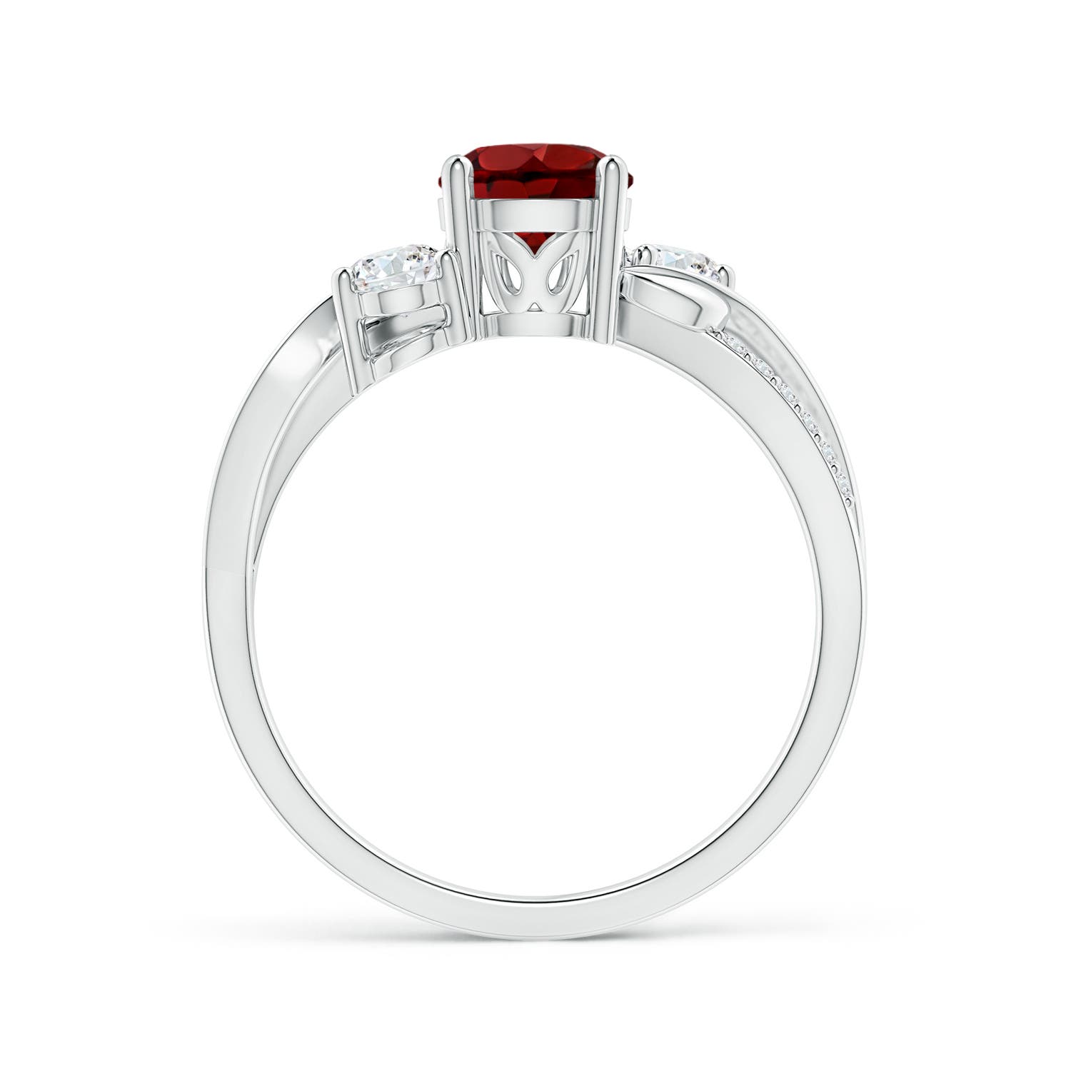 AAAA - Garnet / 1.27 CT / 14 KT White Gold