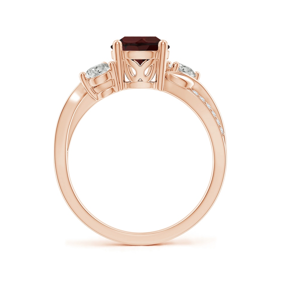 7mm A Garnet and Diamond Twisted Vine Ring in 18K Rose Gold side 199