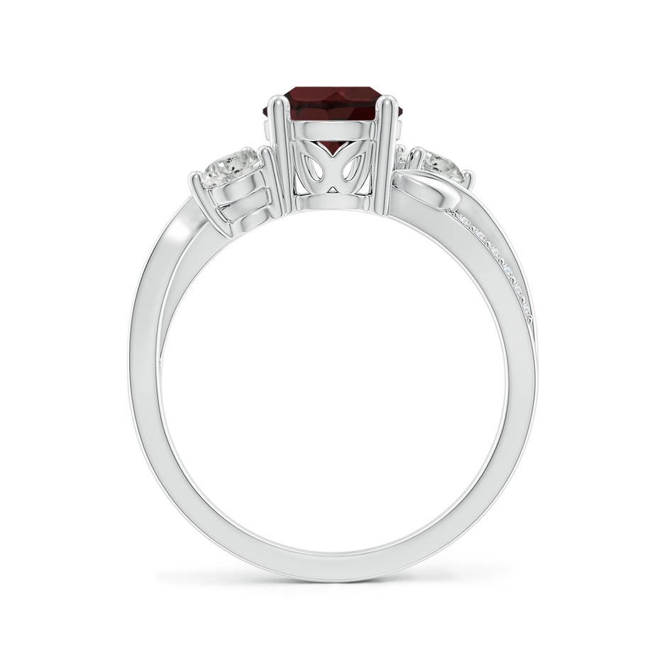 7mm A Garnet and Diamond Twisted Vine Ring in 18K White Gold side 199