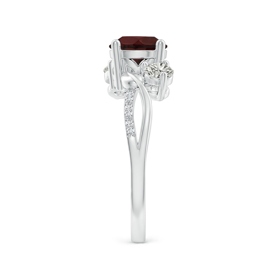 7mm A Garnet and Diamond Twisted Vine Ring in 18K White Gold side 299