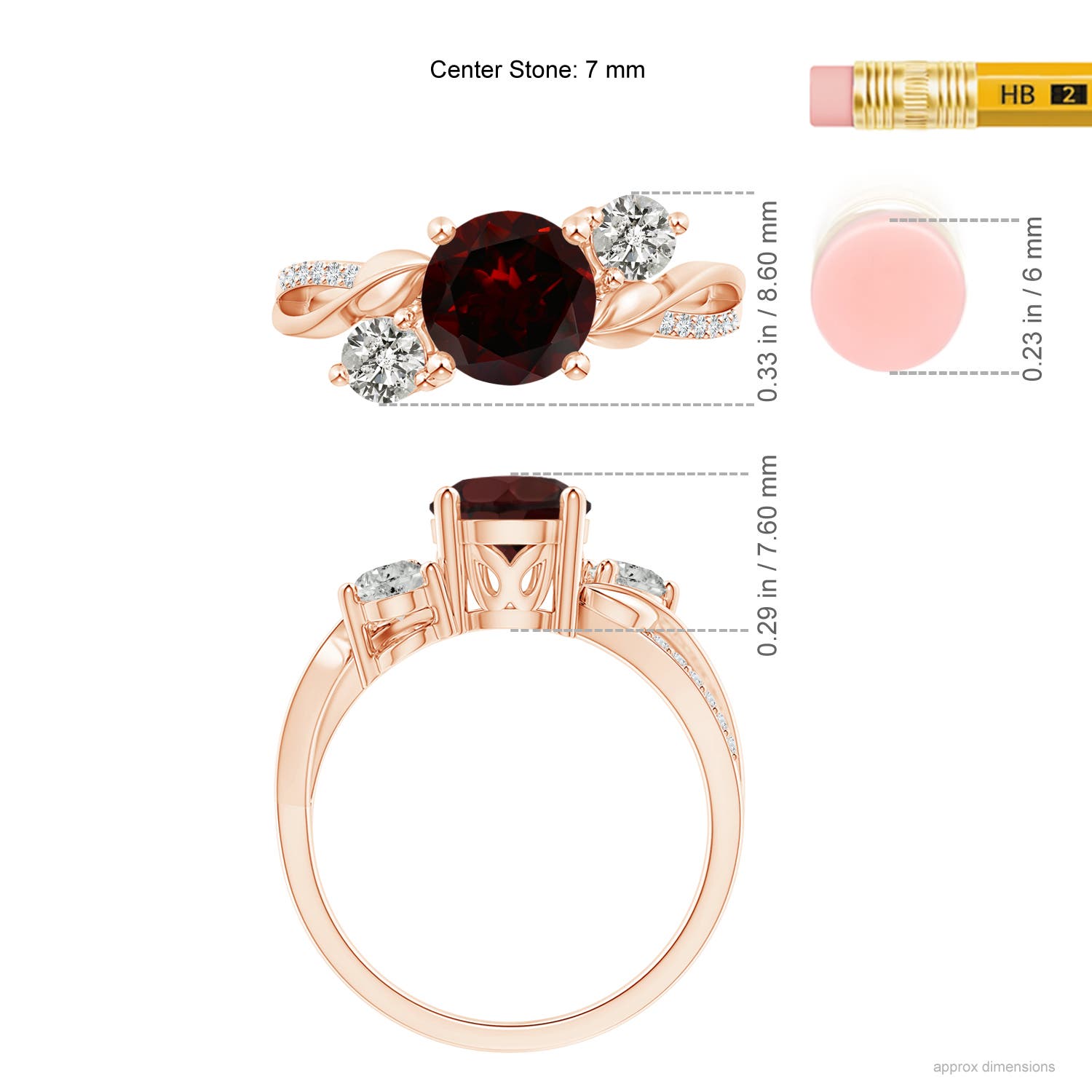 A - Garnet / 1.88 CT / 14 KT Rose Gold