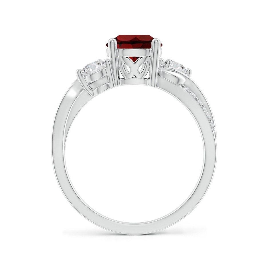 7mm AAA Garnet and Diamond Twisted Vine Ring in 18K White Gold side 199