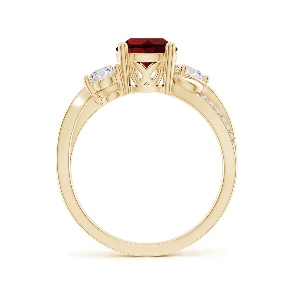 7mm AAA Garnet and Diamond Twisted Vine Ring in 18K Yellow Gold side 199