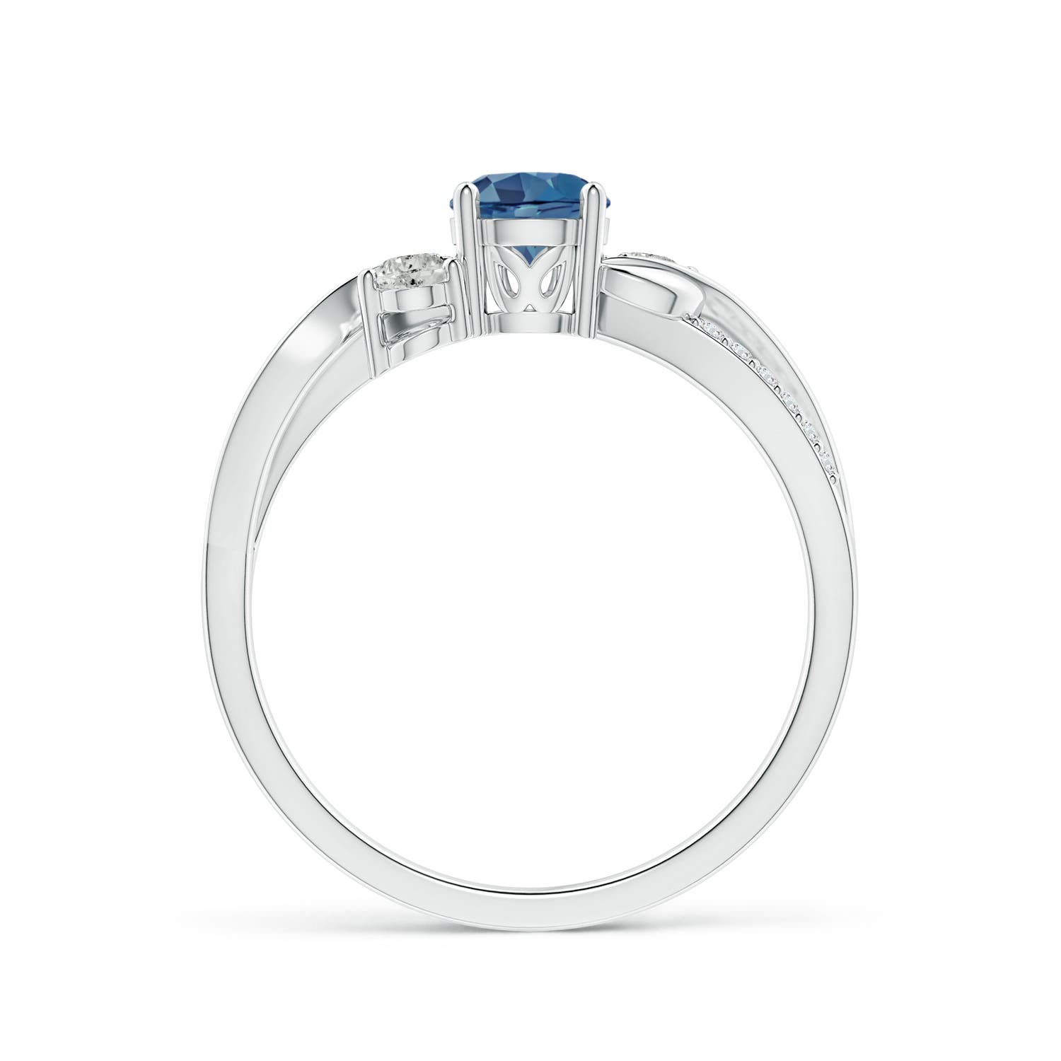 A - London Blue Topaz / 0.8 CT / 14 KT White Gold