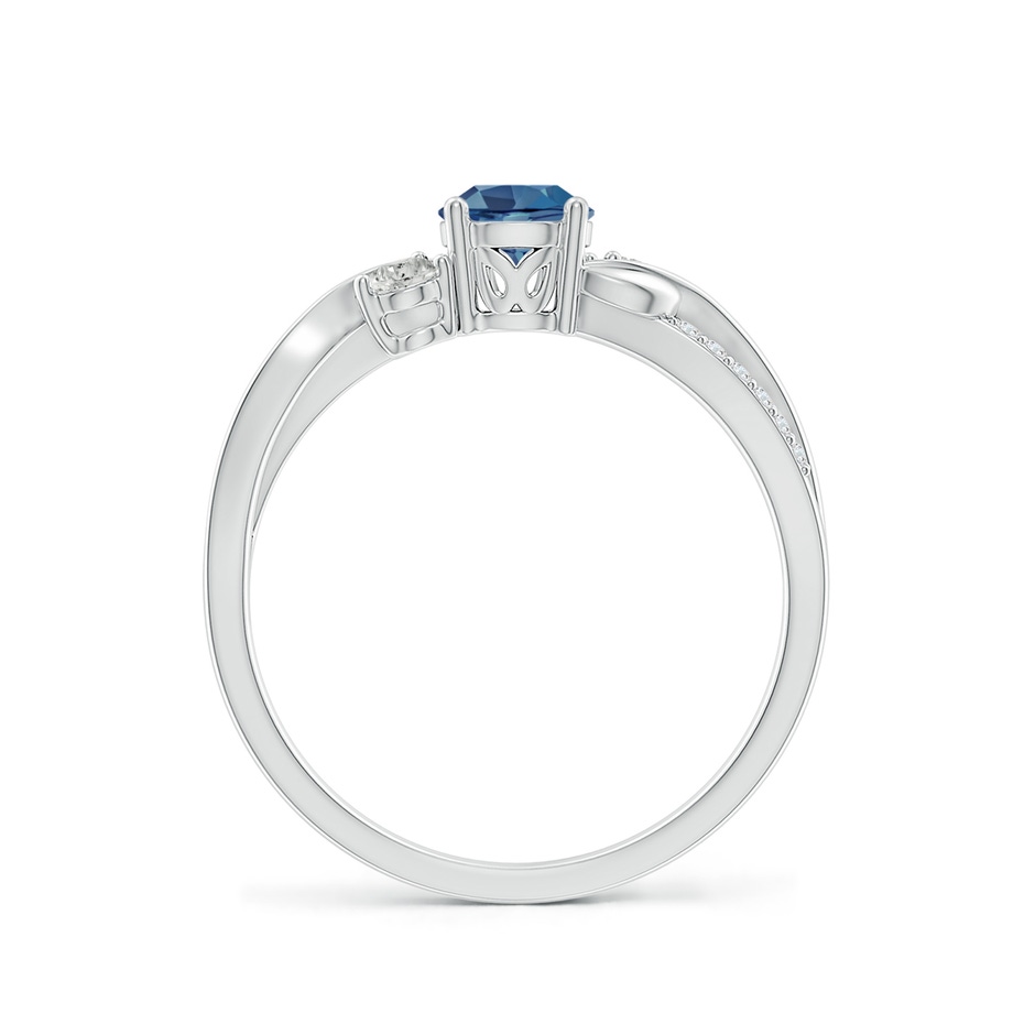 5mm A London Blue Topaz and Diamond Twisted Vine Ring in White Gold side 199