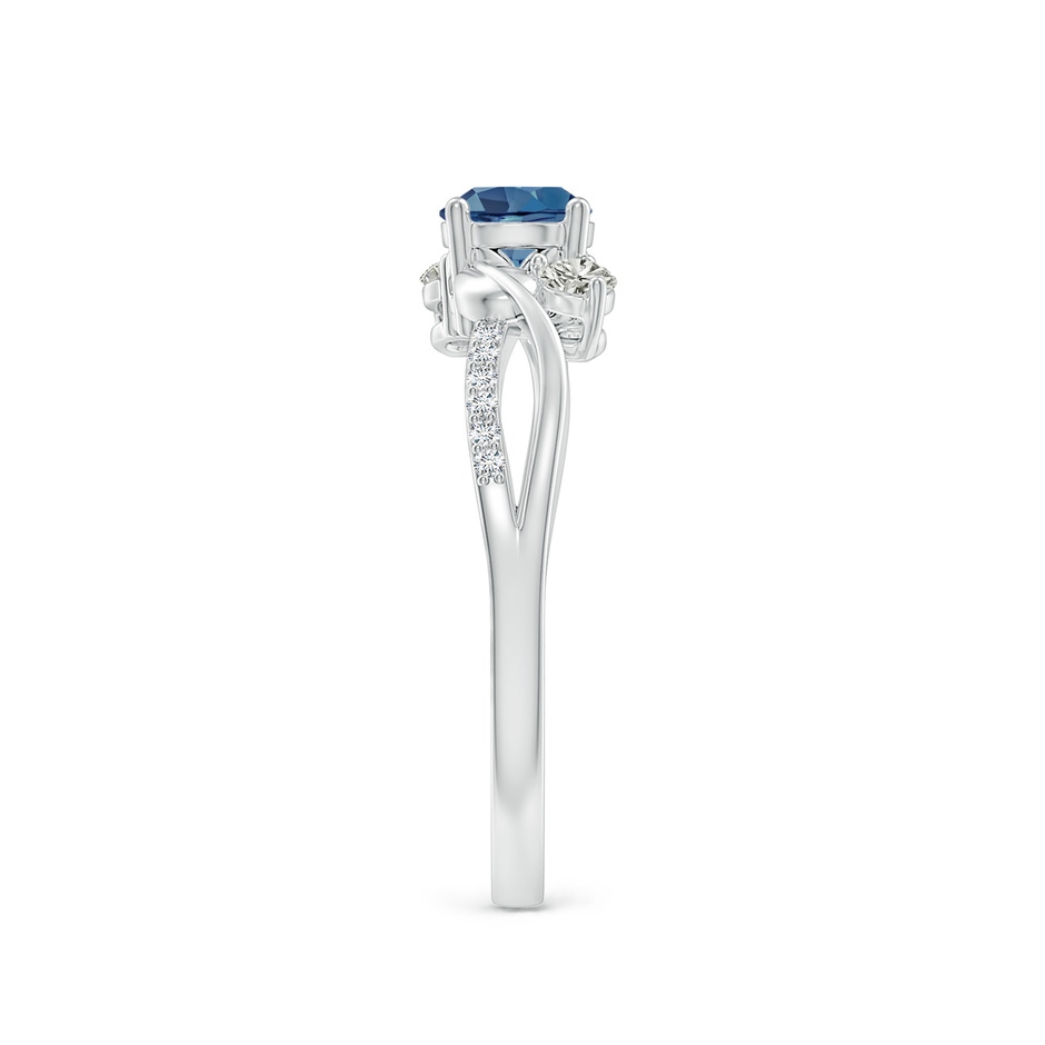 5mm A London Blue Topaz and Diamond Twisted Vine Ring in White Gold side 299