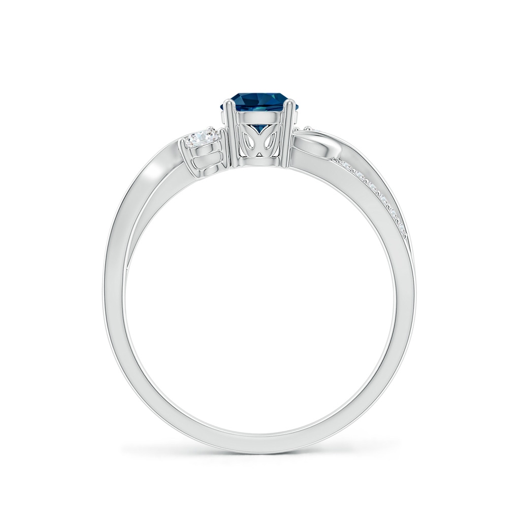 5mm AAAA London Blue Topaz and Diamond Twisted Vine Ring in P950 Platinum - side 199