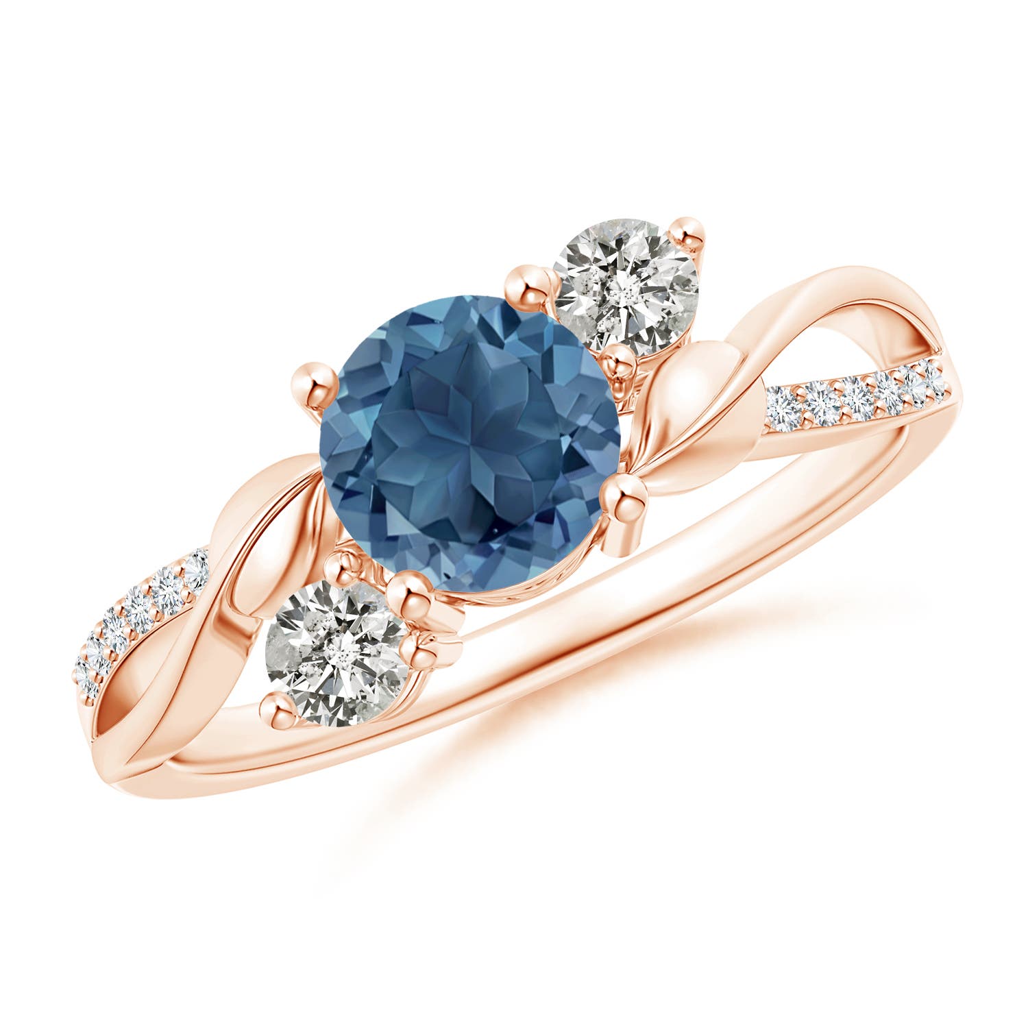 A - London Blue Topaz / 1.22 CT / 14 KT Rose Gold