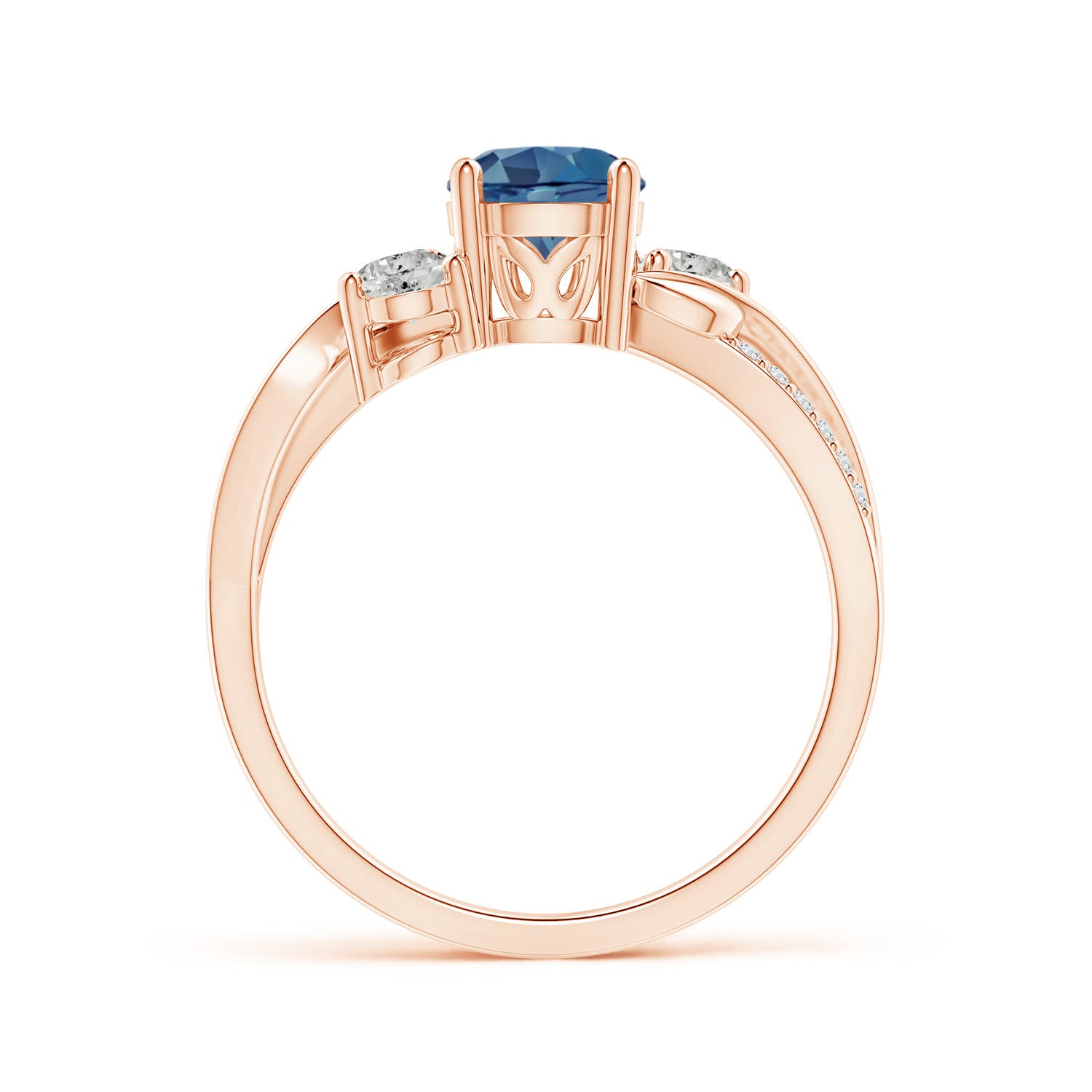 A - London Blue Topaz / 1.22 CT / 14 KT Rose Gold