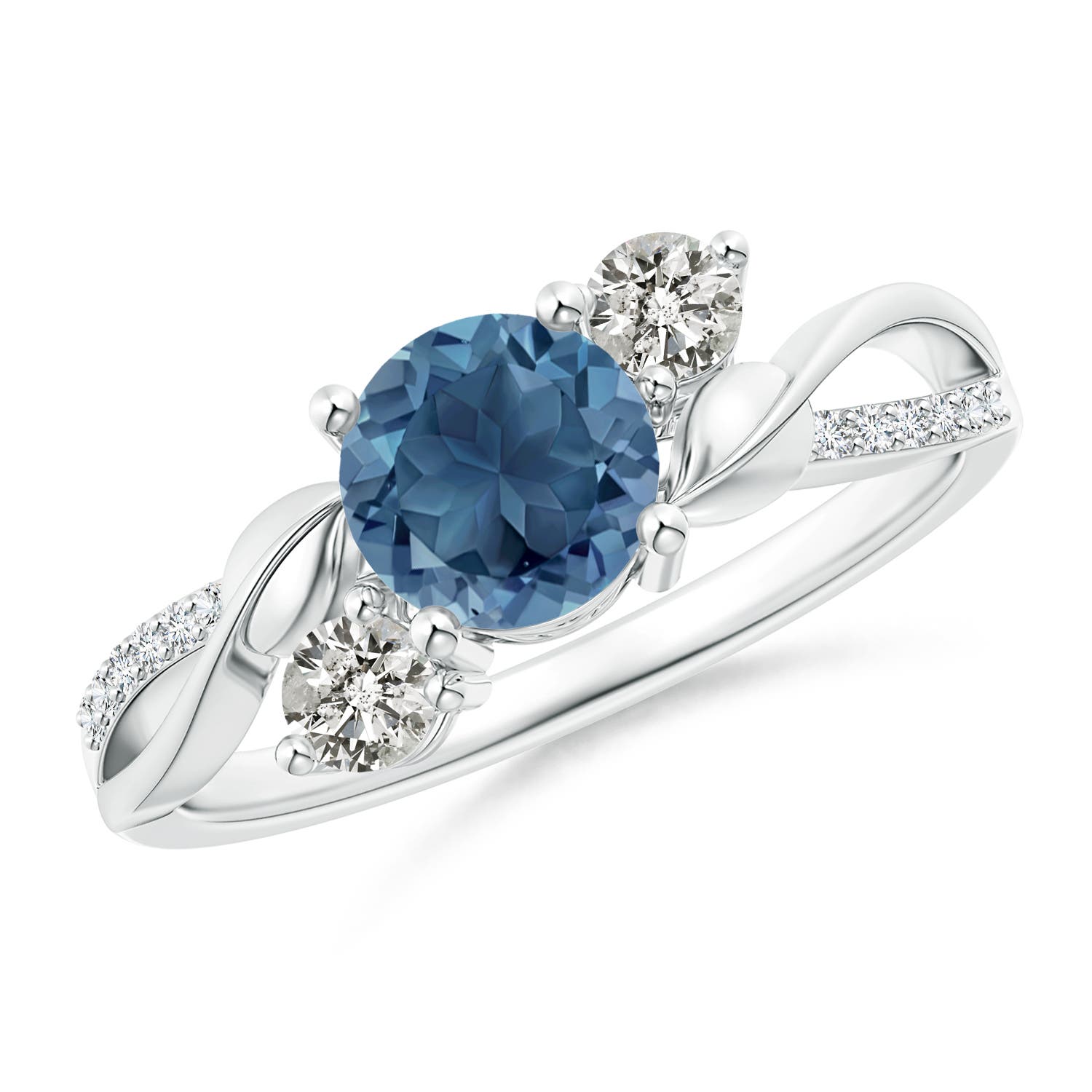 A - London Blue Topaz / 1.22 CT / 14 KT White Gold