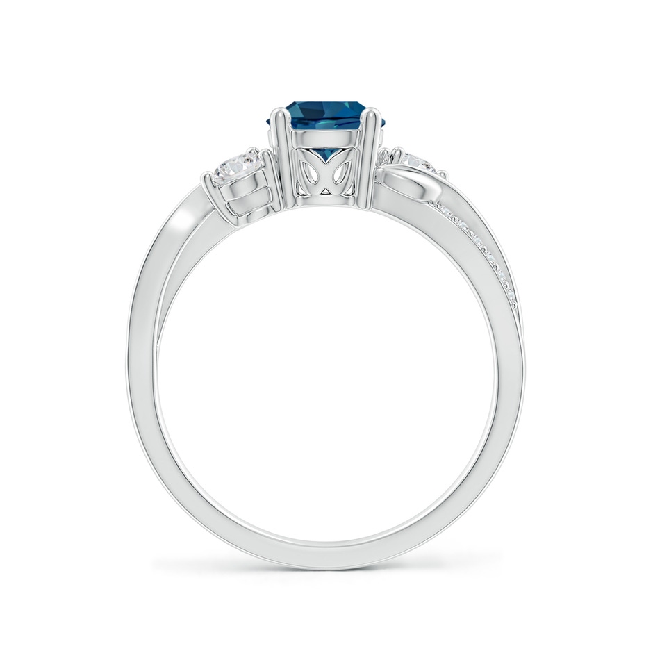 6mm AAA London Blue Topaz and Diamond Twisted Vine Ring in White Gold side 199