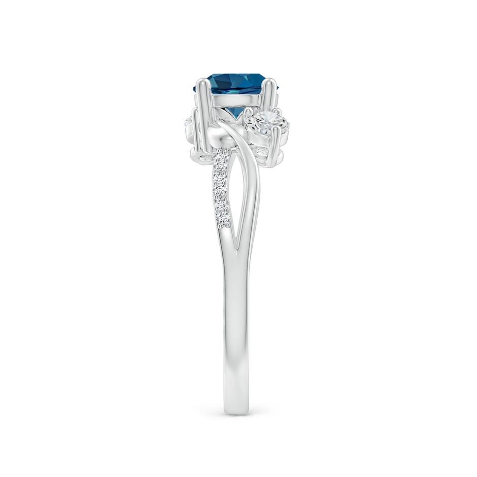 6mm AAA London Blue Topaz and Diamond Twisted Vine Ring in White Gold side 299