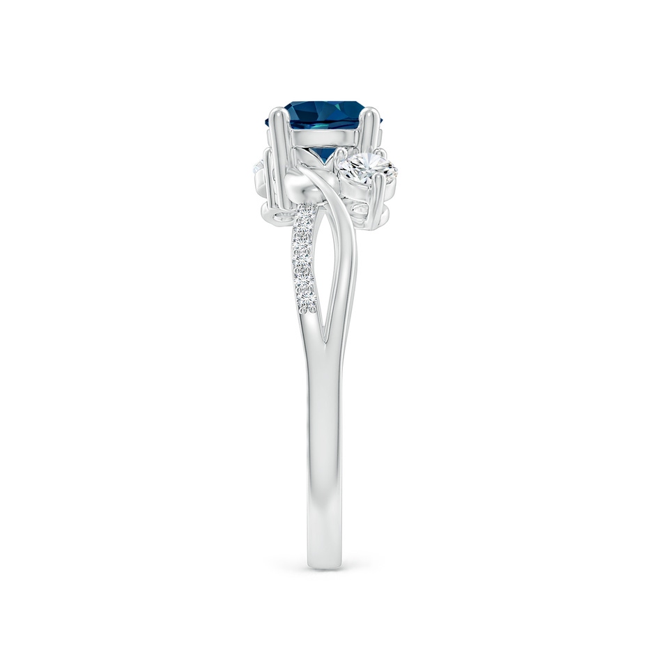 6mm AAAA London Blue Topaz and Diamond Twisted Vine Ring in P950 Platinum side 299