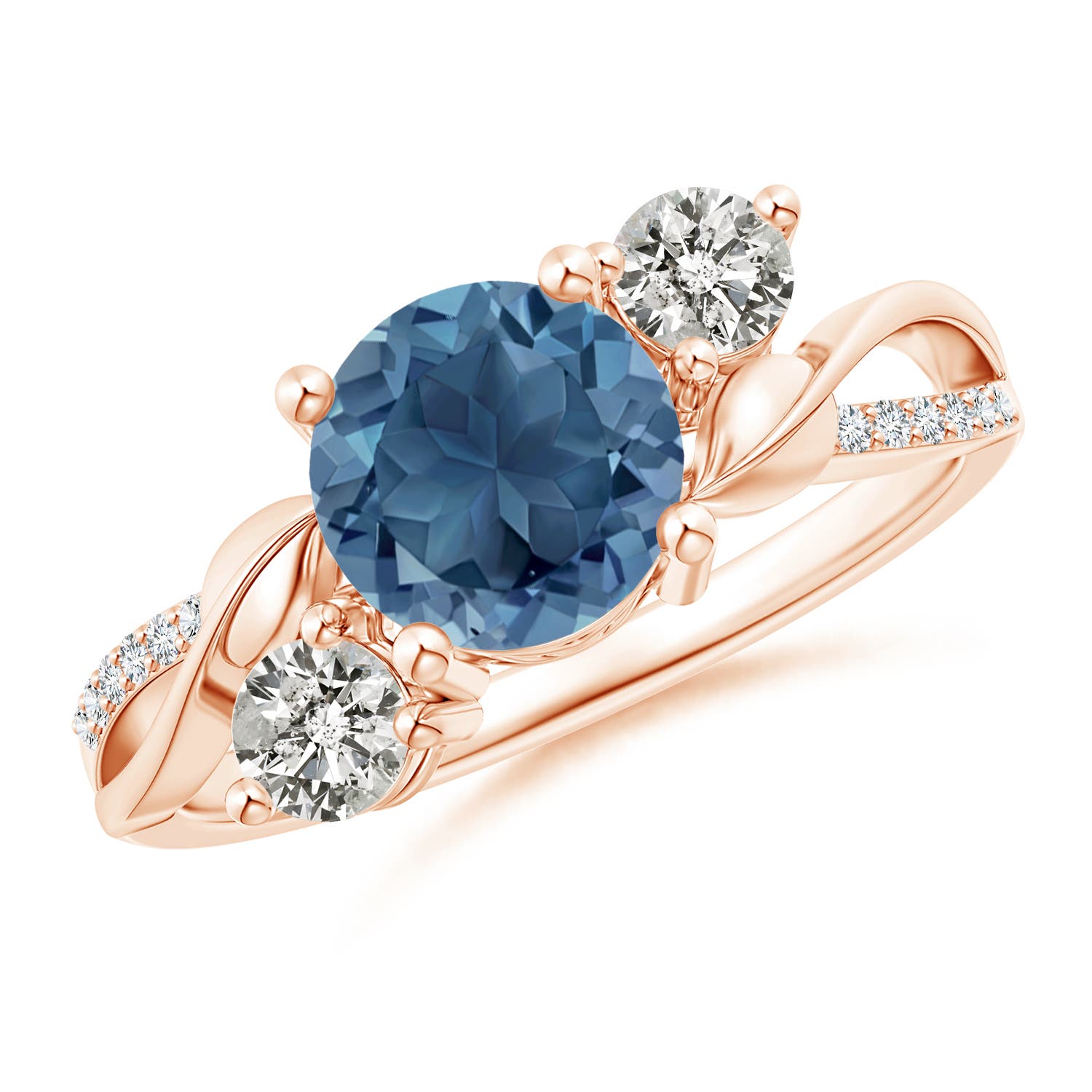 A - London Blue Topaz / 1.93 CT / 14 KT Rose Gold