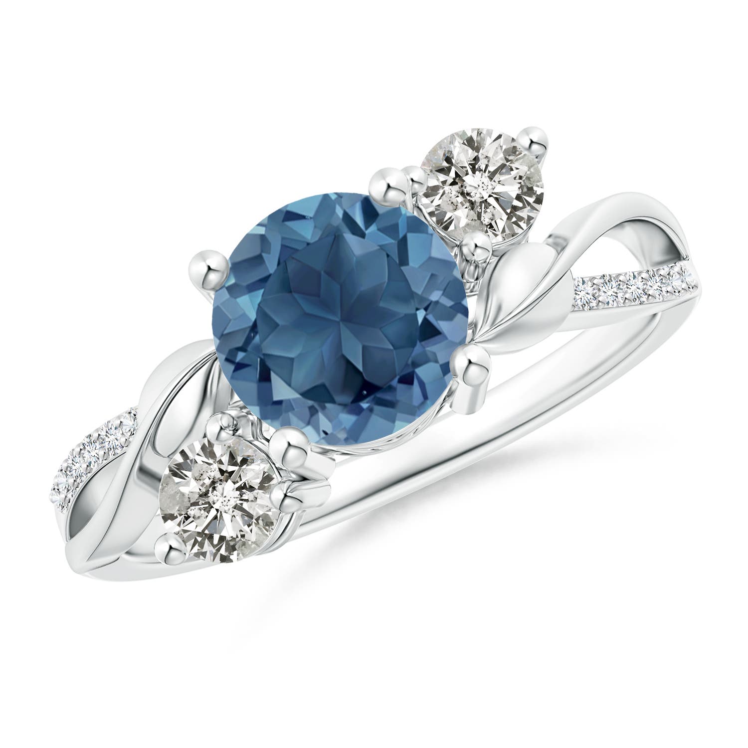 A - London Blue Topaz / 1.93 CT / 14 KT White Gold