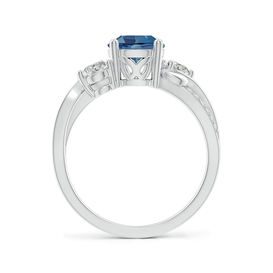 7mm A London Blue Topaz and Diamond Twisted Vine Ring in White Gold side 199