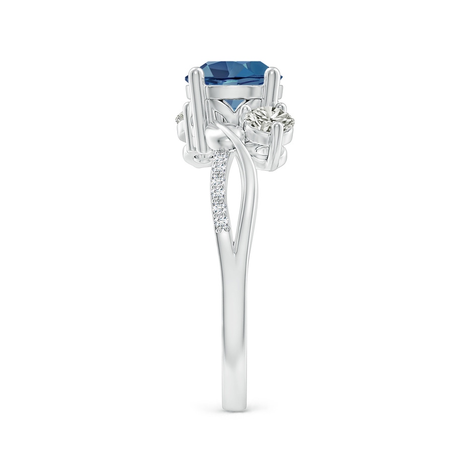 7mm A London Blue Topaz and Diamond Twisted Vine Ring in White Gold side 299