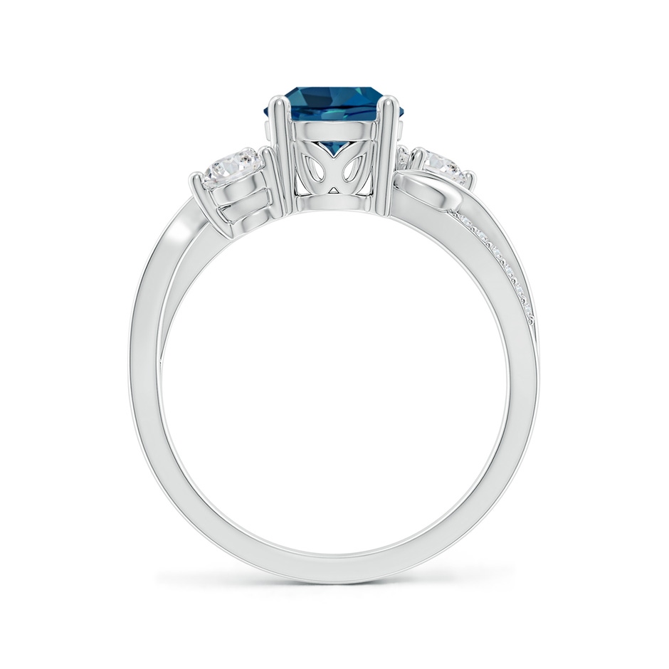 7mm AAA London Blue Topaz and Diamond Twisted Vine Ring in 18K White Gold side 199
