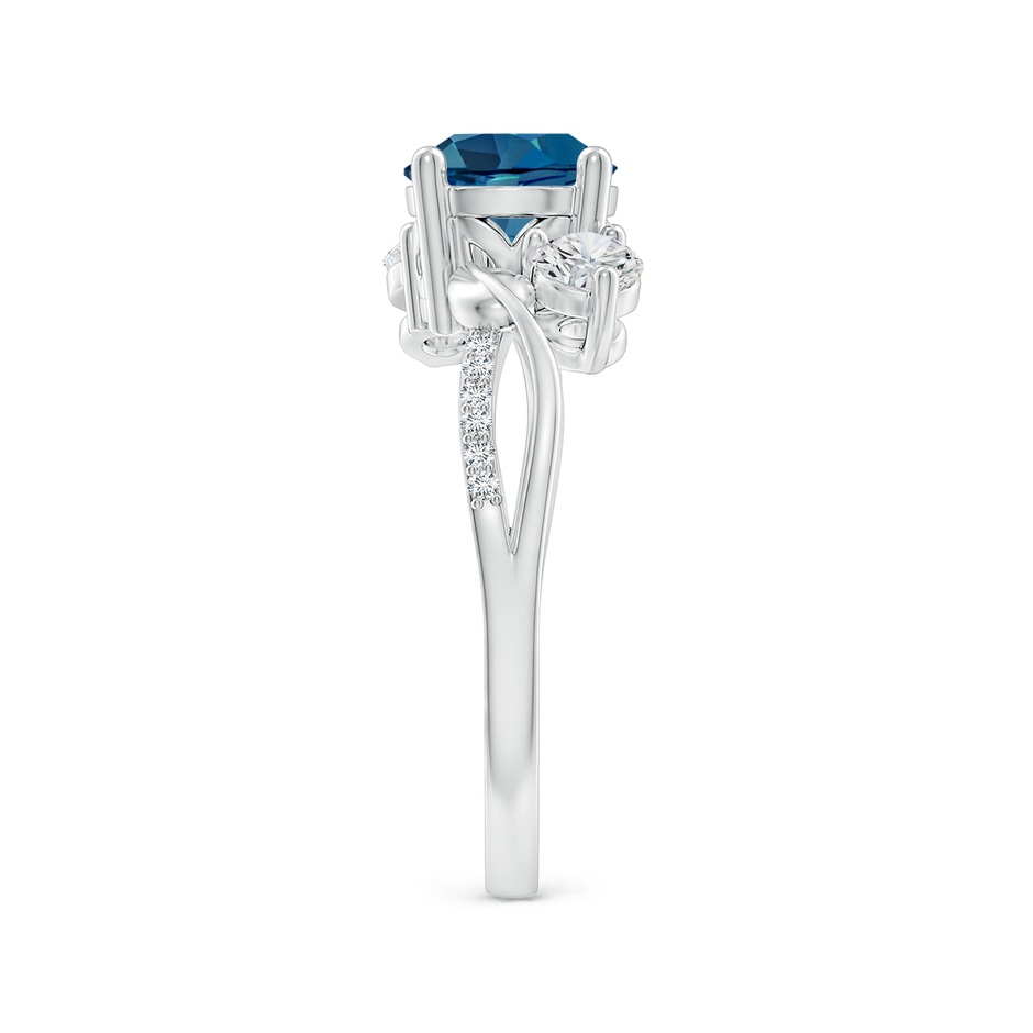 7mm AAA London Blue Topaz and Diamond Twisted Vine Ring in 18K White Gold side 299