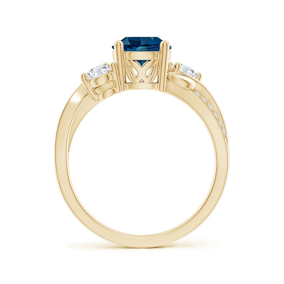 7mm AAAA London Blue Topaz and Diamond Twisted Vine Ring in 18K Yellow Gold side 199