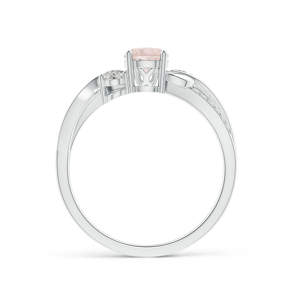 5mm A Morganite and Diamond Twisted Vine Ring in 9K White Gold side 199