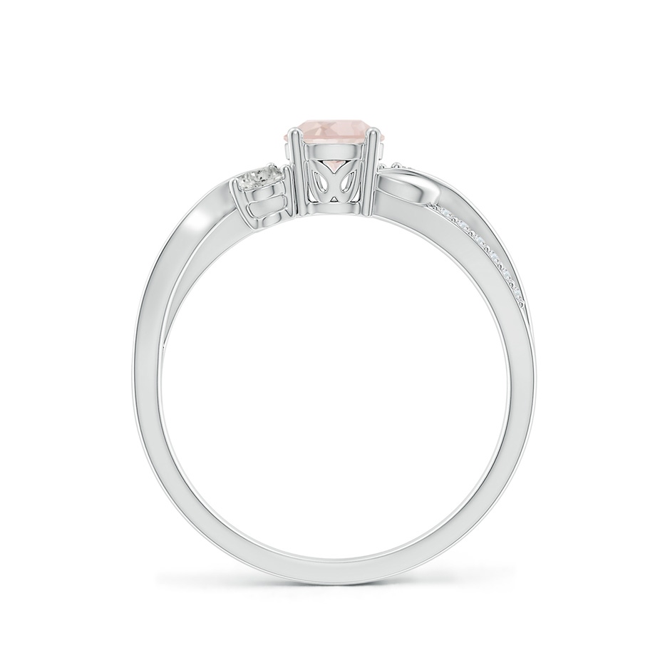5mm A Morganite and Diamond Twisted Vine Ring in P950 Platinum side 199