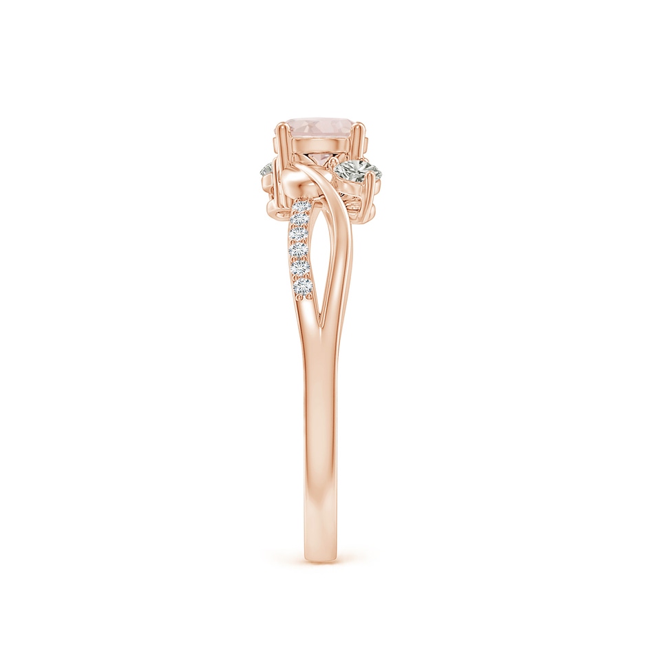 5mm A Morganite and Diamond Twisted Vine Ring in Rose Gold side 299
