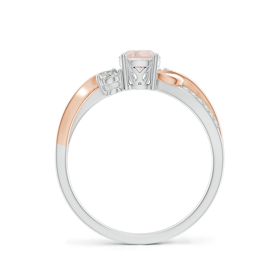 5mm A Morganite and Diamond Twisted Vine Ring in White Gold Rose Gold side 199