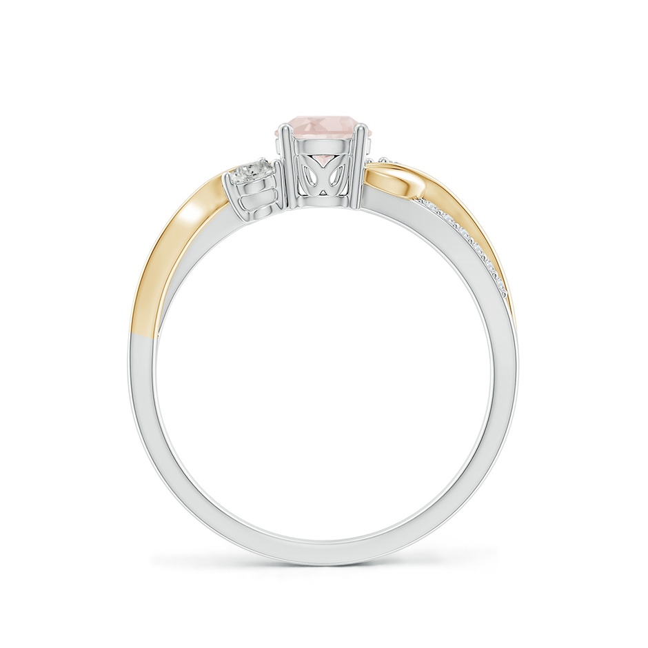 5mm A Morganite and Diamond Twisted Vine Ring in White Gold Yellow Gold side 199