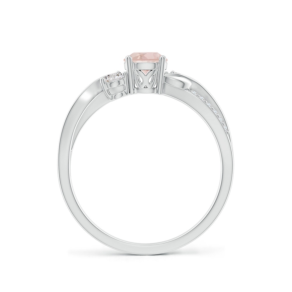 5mm AA Morganite and Diamond Twisted Vine Ring in 9K White Gold side 199